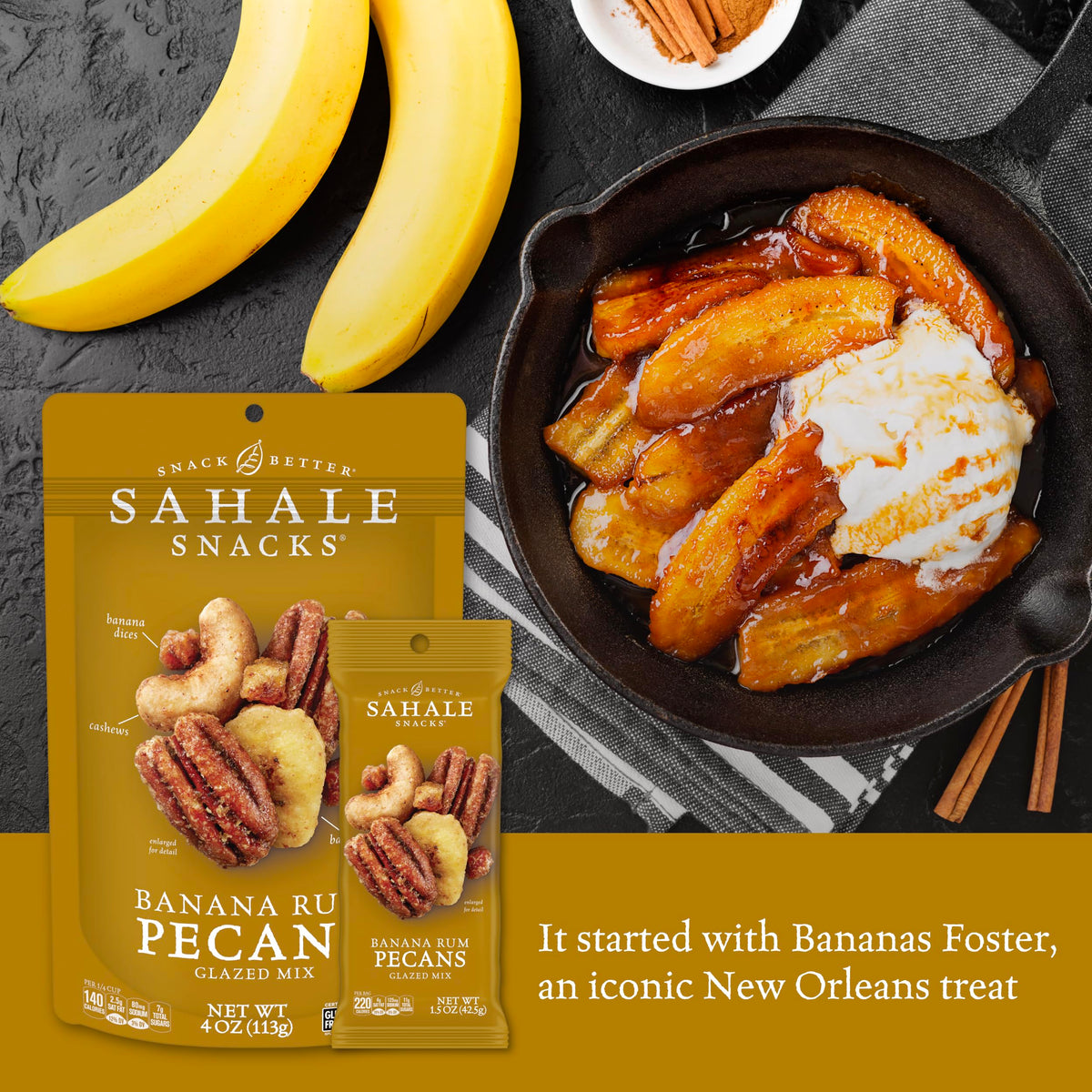 Sahale Snacks banana dices and chips close-up texture