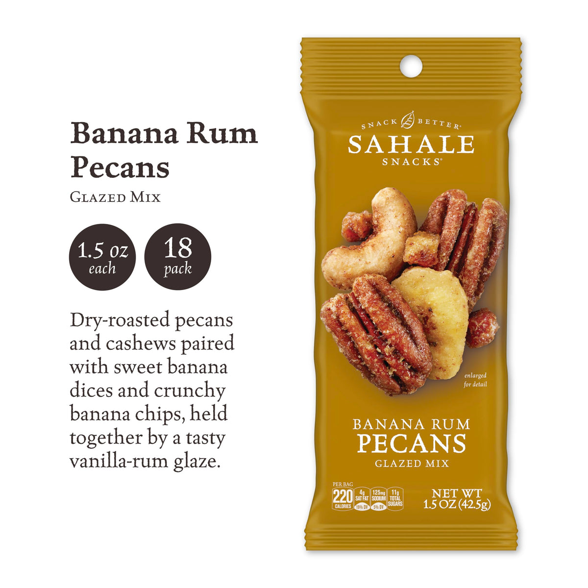 Sahale Snacks glazed mix close-up highlighting vanilla-rum glaze