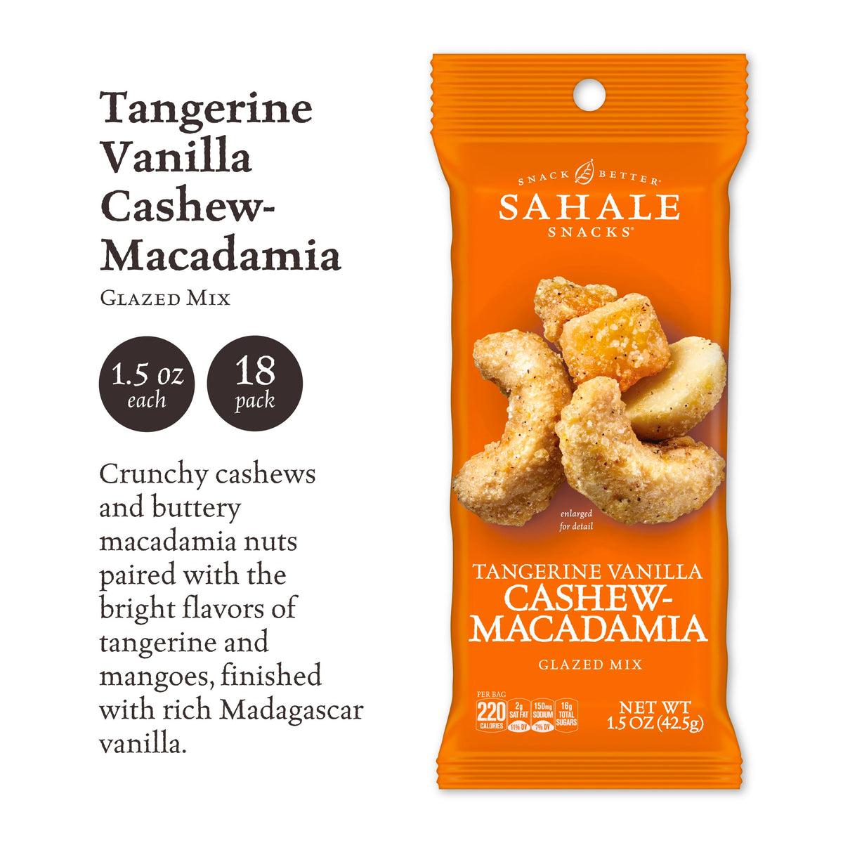 Sahale cashew-macadamia close-up with glaze highlighting premium texture.