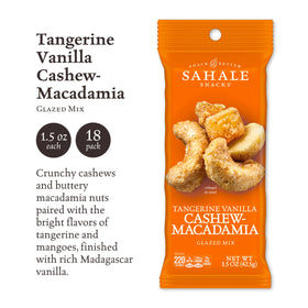 Sahale cashew-macadamia close-up with glaze highlighting premium texture.