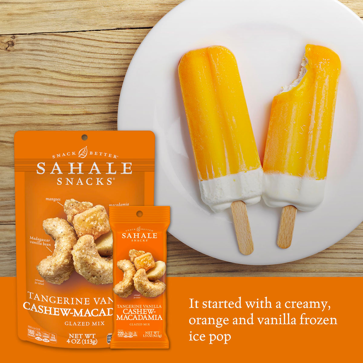 Sahale mango-tangerine fruit chunks showing tropical flavor notes.