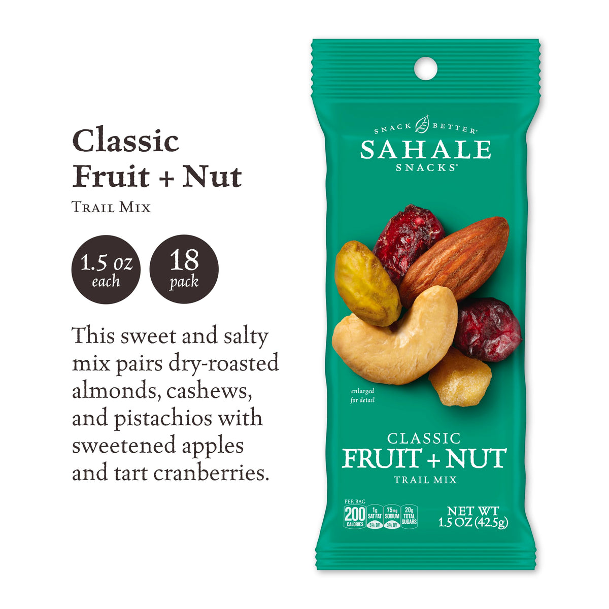 Sahale Snacks dry-roasted nuts close-up showing premium almond, cashew, pistachio texture