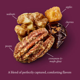Sahale Maple Pecans Glazed Mix dried fruits close-up with cherry and apple notes
