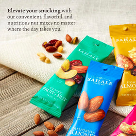 Sahale Snacks non-GMO, kosher, gluten-free certification badge visible