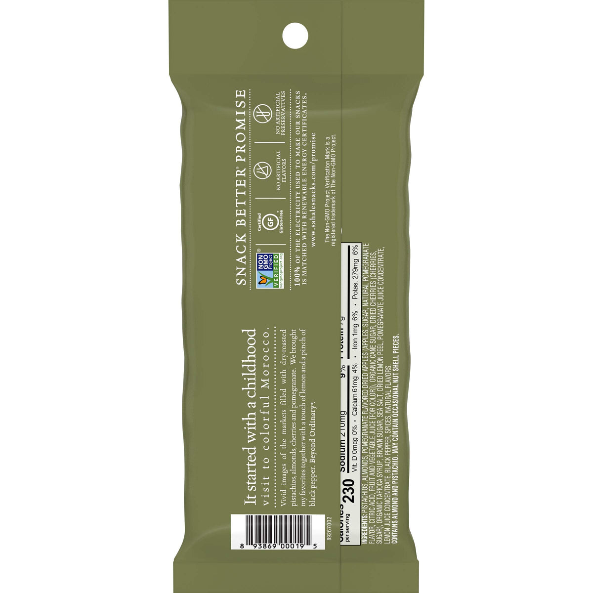 Sahale Snacks pomegranate pistachios glazed mix featuring lemon and pepper notes for bright flavor.