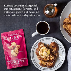 Sahale Snacks Pomegranate Vanilla Cashews vanilla bean detail with Madagascar aroma.