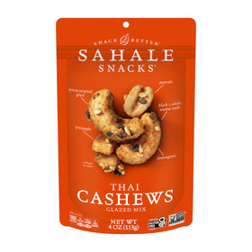 Sahale Snacks Thai Cashews Glazed Mix bag shows resealable pouch for freshness