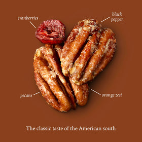 Cranberries and pecans under glaze from Sahale Valdosta Pecans Glazed Mix
