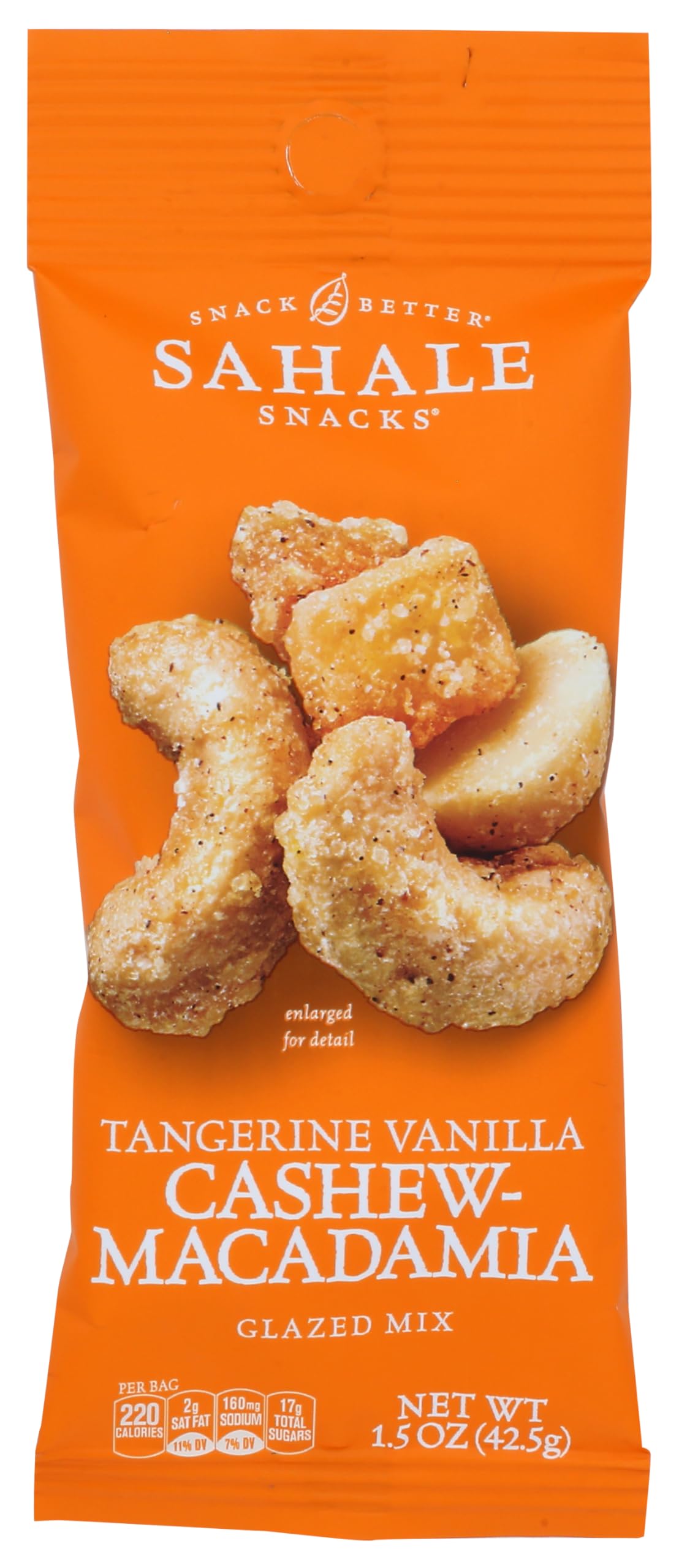 Sahale Tangerine Vanilla Cashew Glazed Nut Mix pack of nine, ideal lunchbox or bag snack