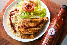 Sahara Harissa served with rice for depth and warmth.