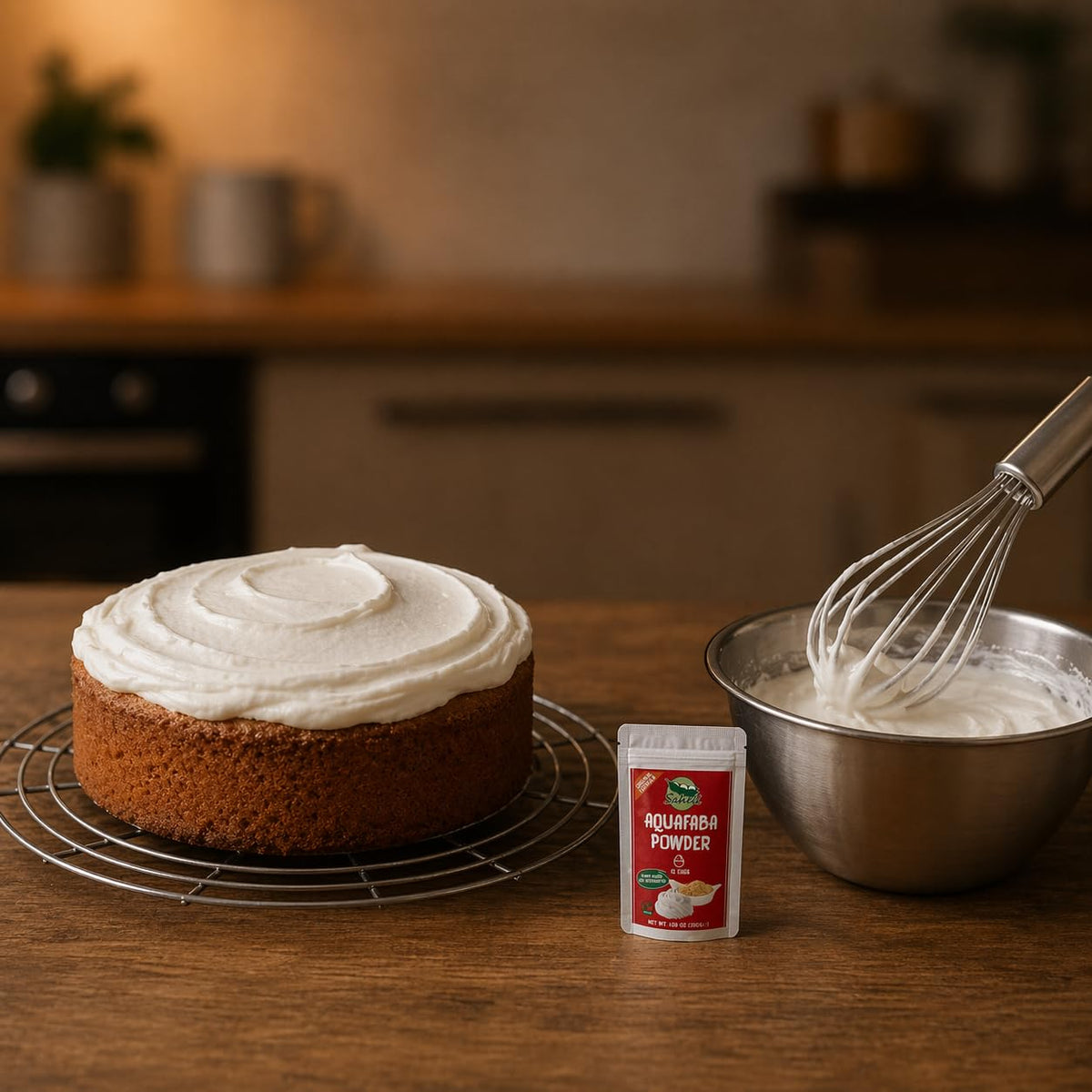 Saheli Aquafaba Powder vegan egg replacer for cakes and sauces.
