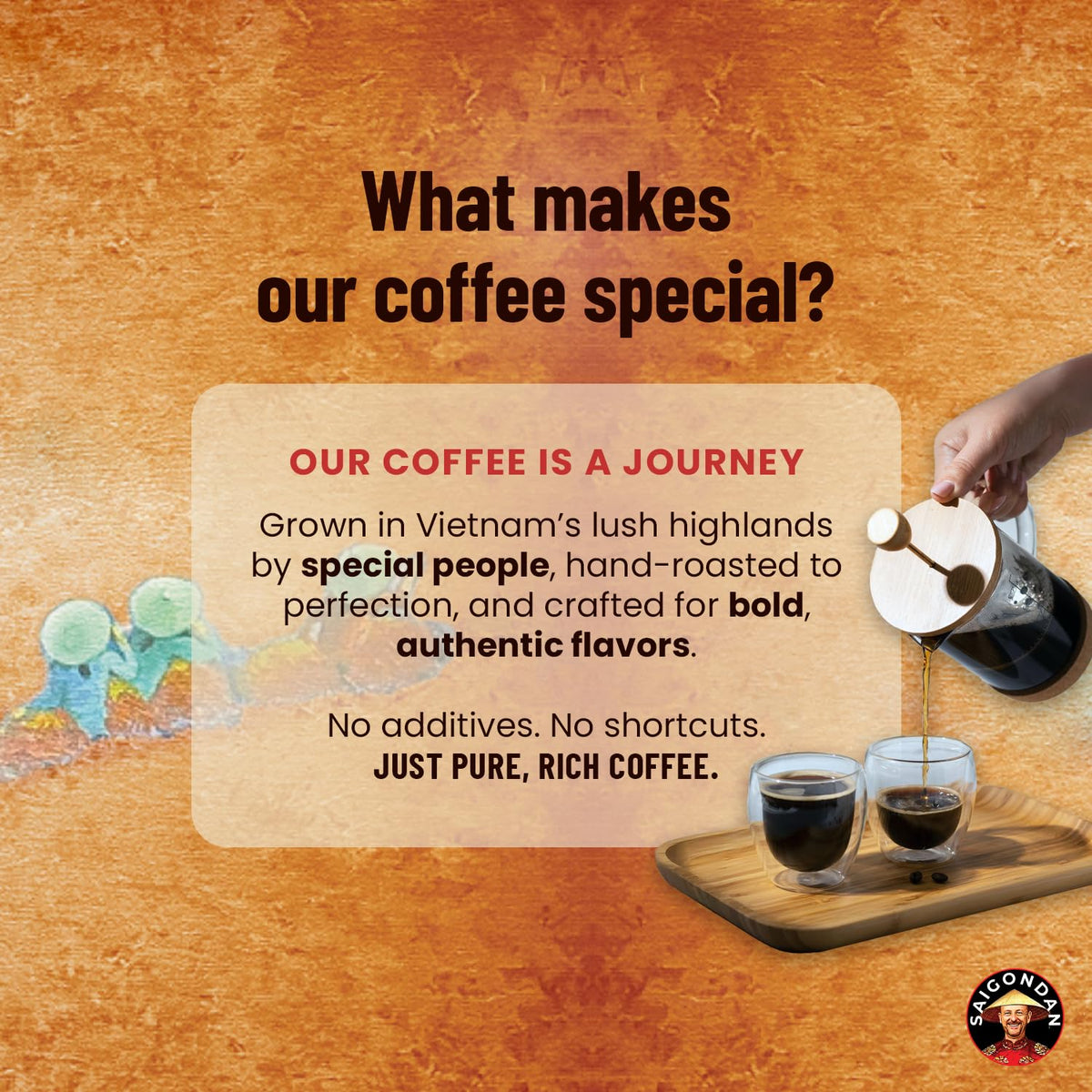 Saigondan Adventure aroma rich roast enhances morning ritual.