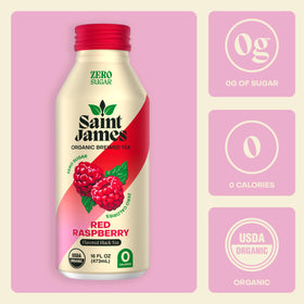 Saint James Iced Tea aluminum packaging preserves freshness and is recyclable