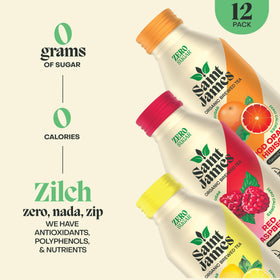 Saint James Blood Orange bottle highlights vibrant taste and zero calories
