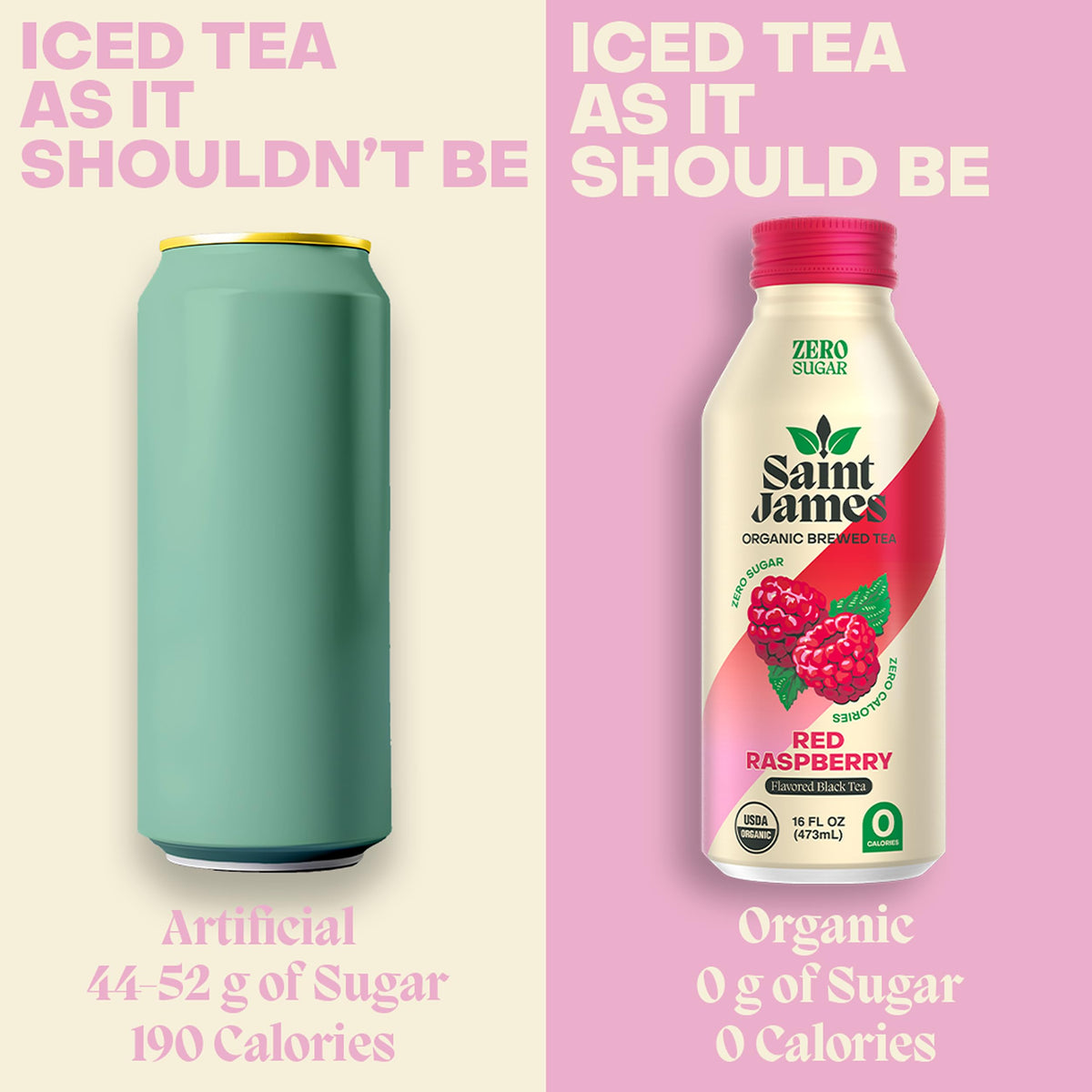 Saint James Iced Tea organic black tea ingredients for a smooth brew