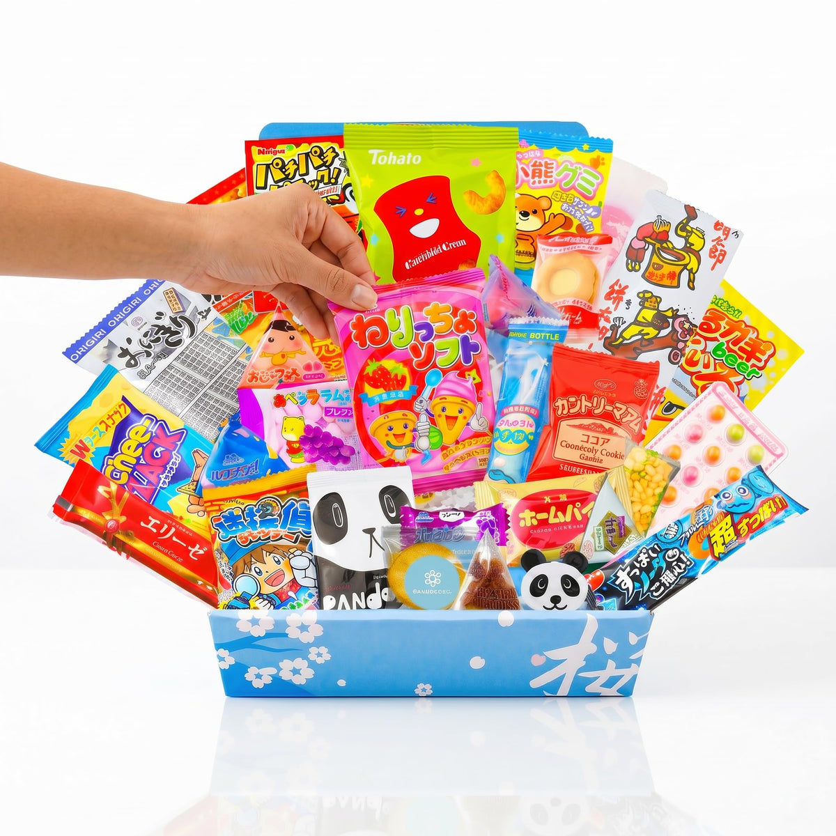 Sakura Box dagashi chocolate, gum, and gummies with varied textures