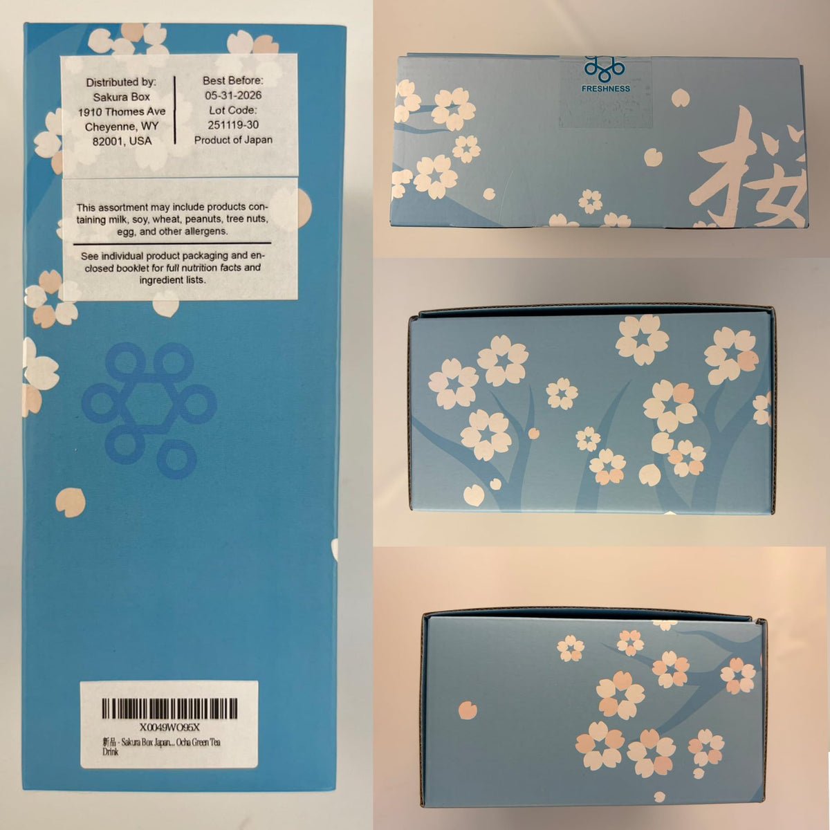 Sakura Box Okashi Share Pack brand label conveys quality care.