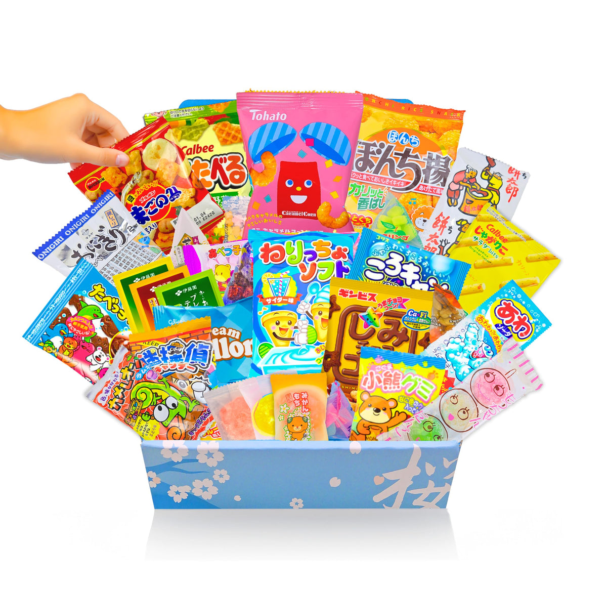 Sakura Box Okashi Share Pack open box display invites tasting and sharing.