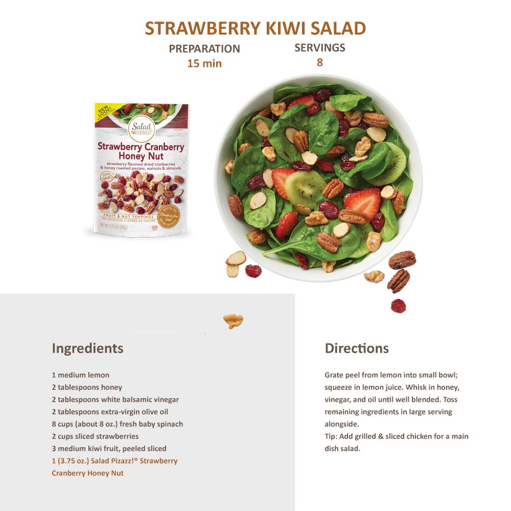 Salad Pizazz Walnuts and Almonds bring a nutty savor to meals.