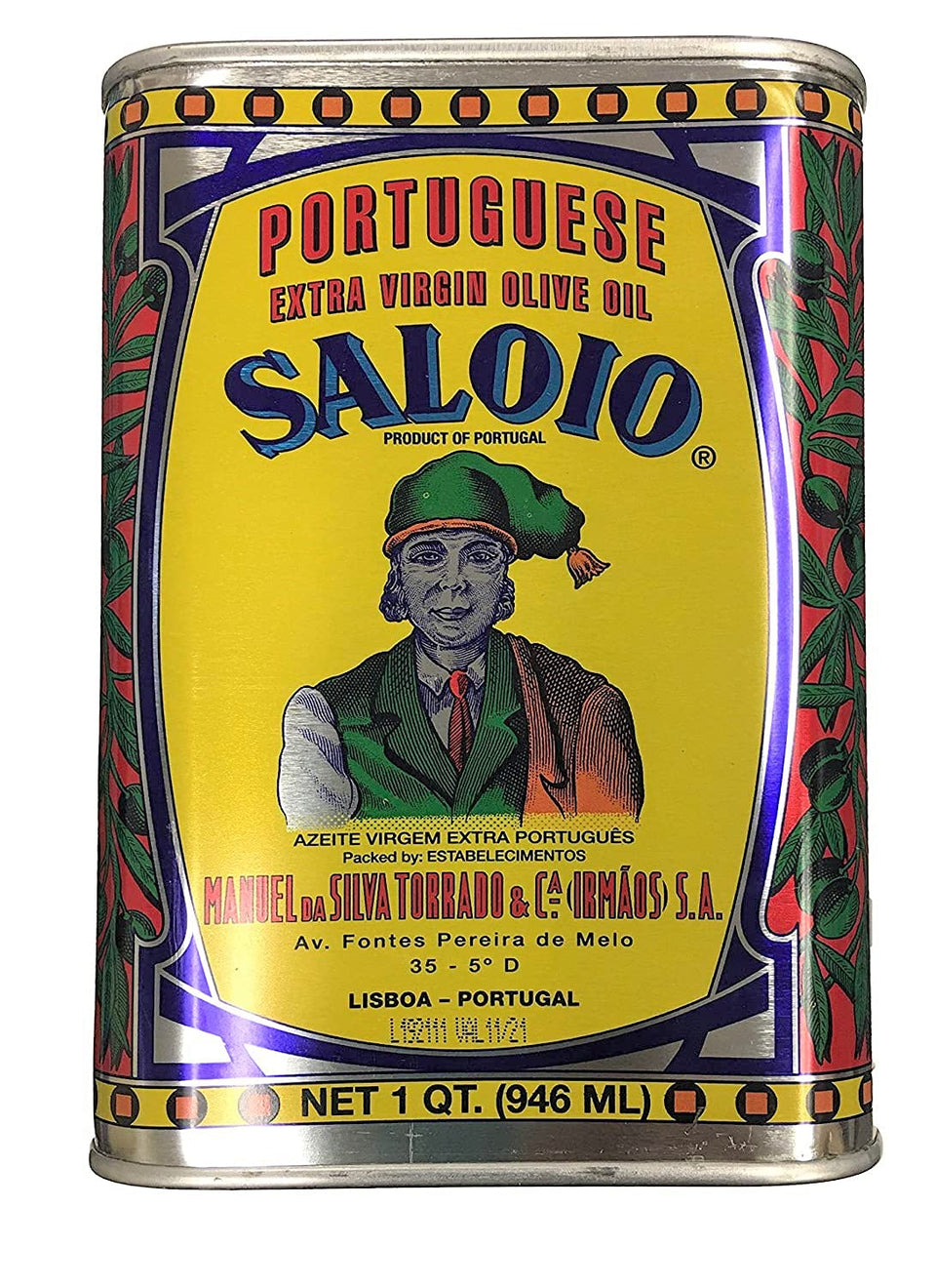Saloio Portuguese olive oil bottle front view for premium cooking and finishing.