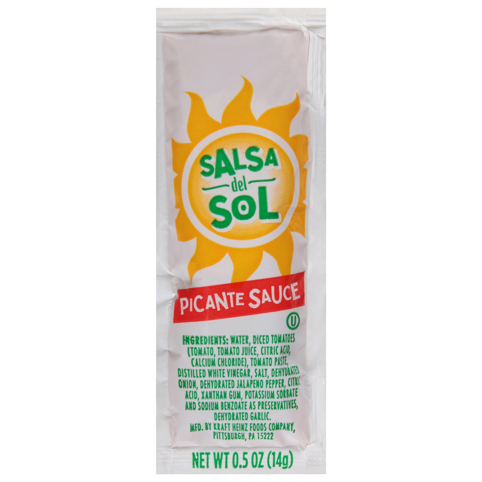 Salsa Del Sol Picante single-serve packets pack shot for convenient meals