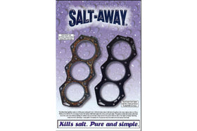 Salt-Away Concentrate in use on marine hardware to reduce salt buildup.