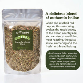 s.a.l.t. sisters Spice rack scene featuring Salt Sisters Tuscan blend for easy seasoning.