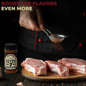 Grilling with Saltgrass Seven Spice enhancing beef aroma.