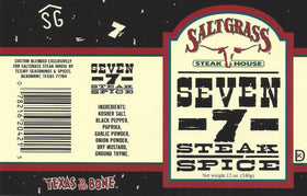 Saltgrass Seven seasoning on steak and pork chops for enhanced flavor.