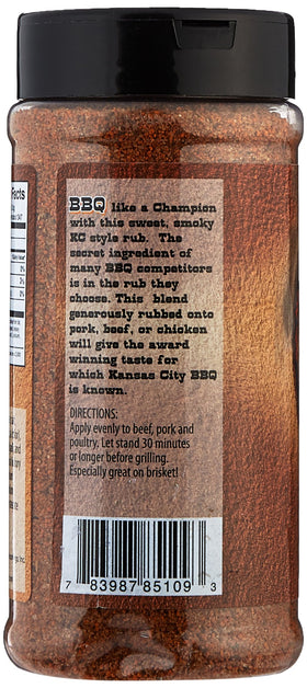Salthouse and Peppermongers KC Butt Spice label closeup highlights rich rub texture and flavor potential.