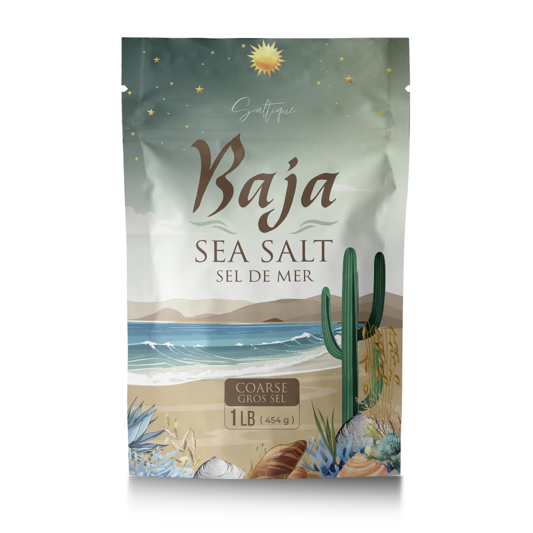 Saltique Baja Sea Salt Coarse bag front showing natural minerals for hydration