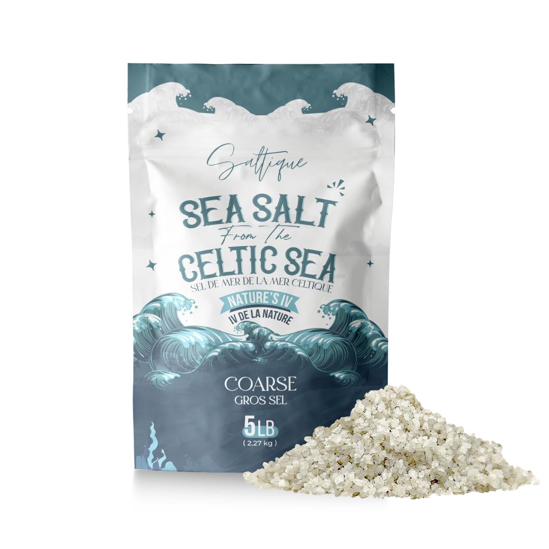 Saltique Celtic Salt Coarse bottle pour highlighting hydration-friendly minerals.