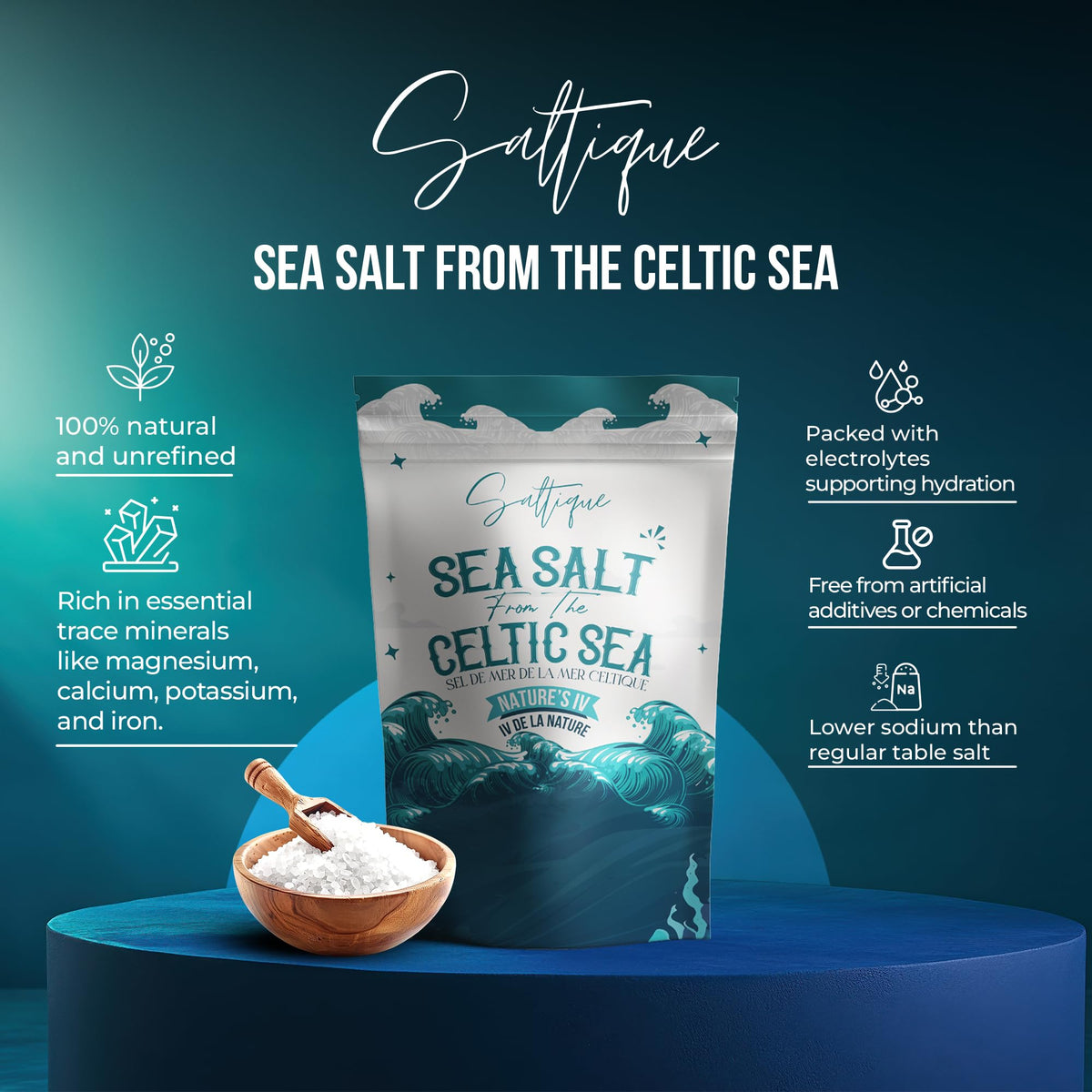 Saltique Celtic Sea mineral salt crystals ideal for cooking