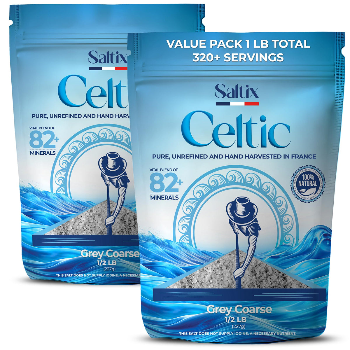 Saltix Grey Coarse Sea Salt from France with mineral-rich crystals for gourmet seasoning