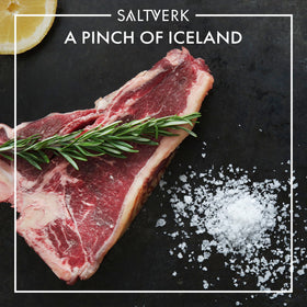 Saltverk finished dish with flakes creates restaurant quality seasoning at home