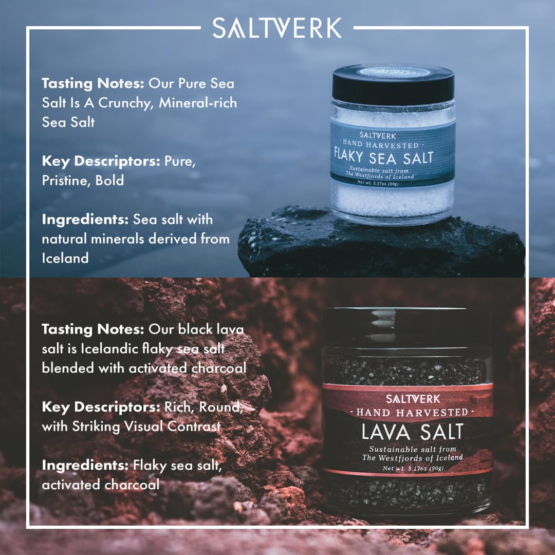 Saltverk 2-pack gift with flaky and lava salts, ideal for tasting gifts