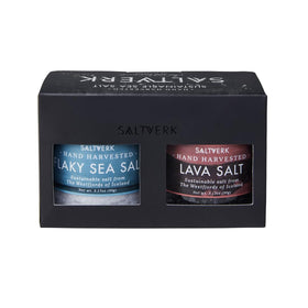 Saltverk gift set 4-pack featuring flaky, lava, birch smoked and Arctic Thyme salts for culinary exploration