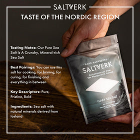 Saltverk hand harvested sea salt flakes ideal for artisanal seasoning