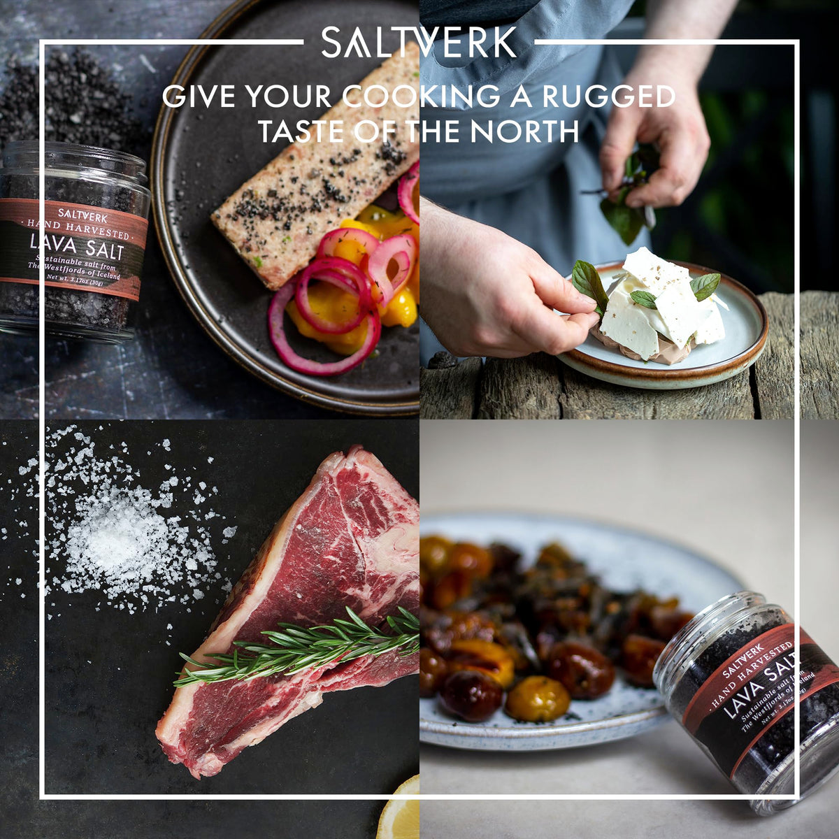 Saltverk lava salt bottle with bold mineral-rich flavor for robust seasoning