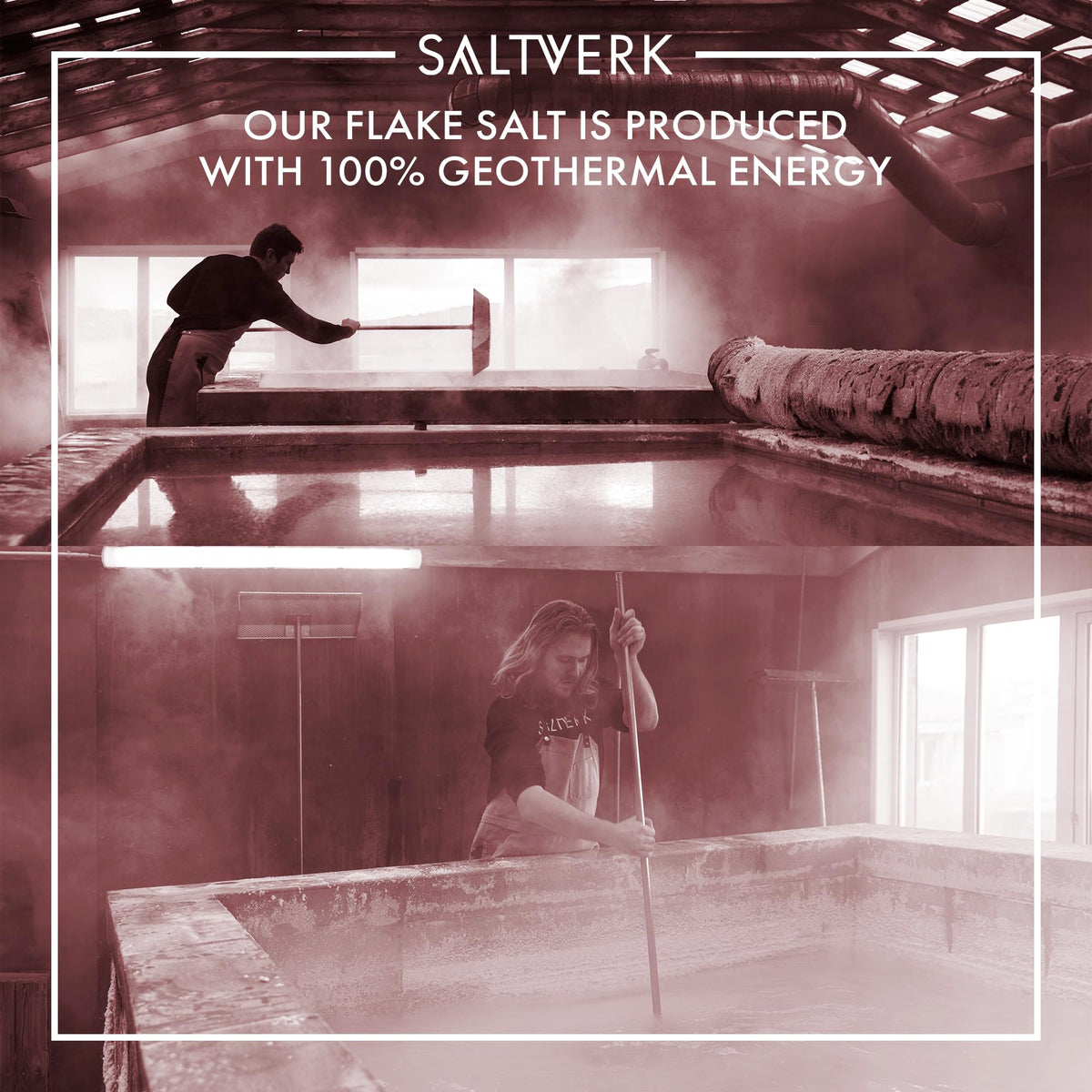 Saltverk lava salt crystals on meat and seafood suggest enhanced seasoning possibilities.