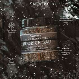 Saltverk Licorice Salt ingredients include licorice root for flavor.