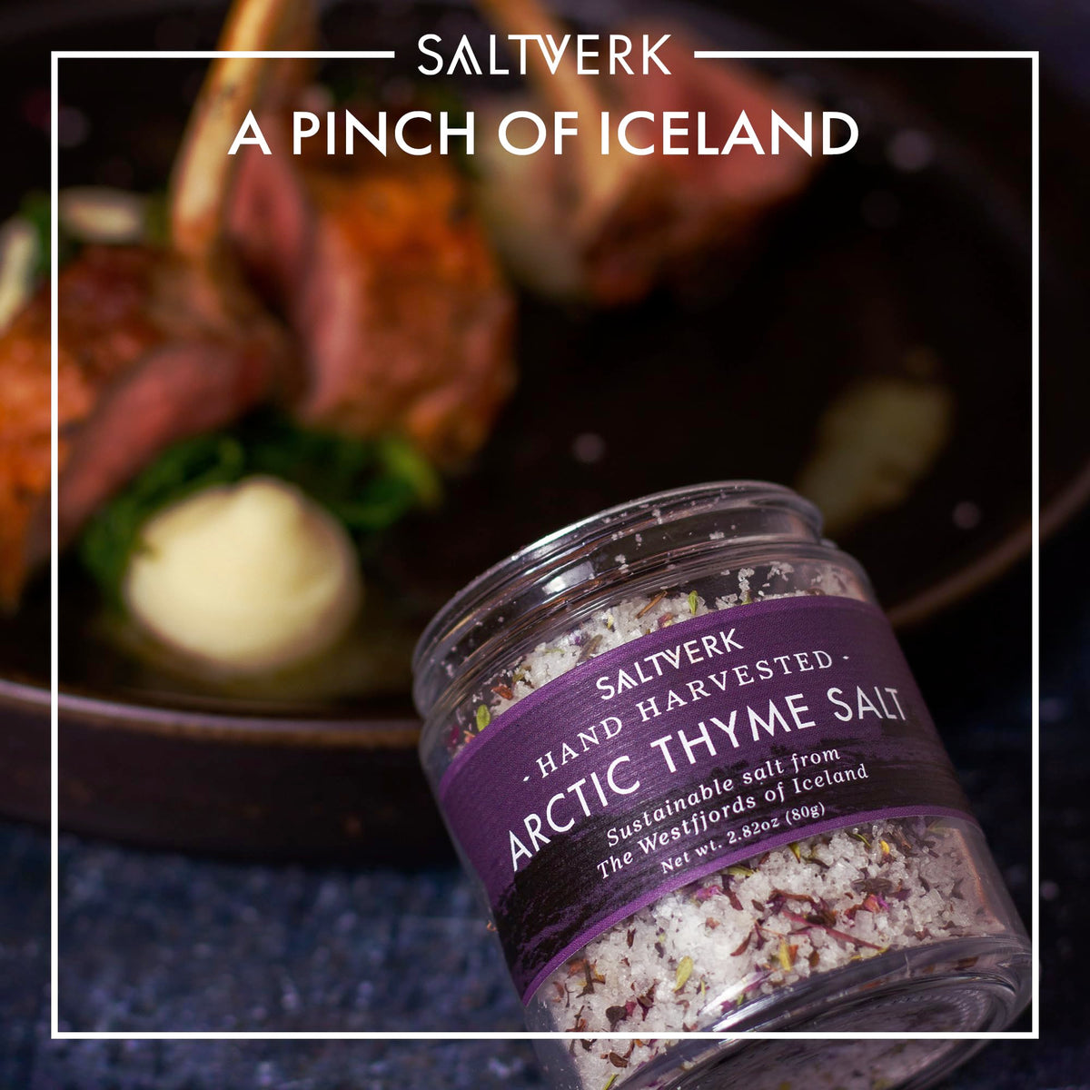 Saltverk Arctic Thyme sea salt aroma highlights herbaceous notes.