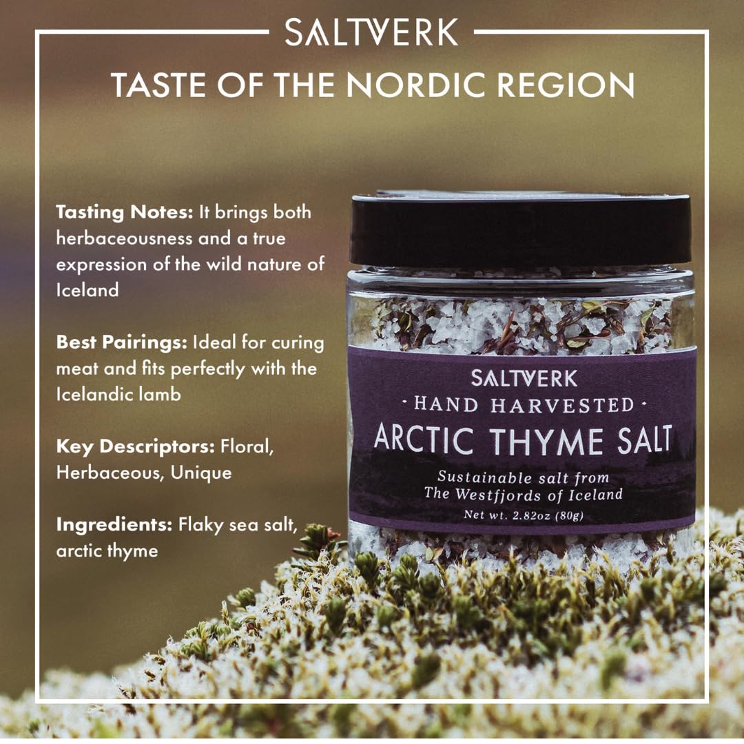 Saltverk Arctic Thyme sea salt pack ready for kitchen use.