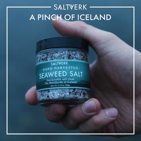 Saltverk Sea Salt chef-feature implies gourmet trust and restaurant-quality seasonings.