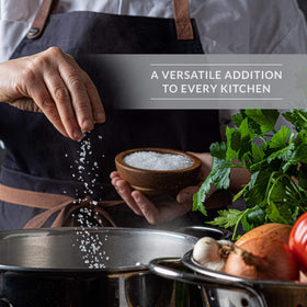 SaltWorks Pure Ocean coarse salt adds texture to brines and dishes.