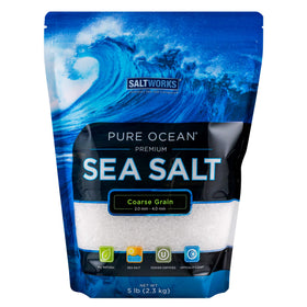 SaltWorks Pure Ocean coarse-grain sea salt in a 5 lb bag for easy seasoning