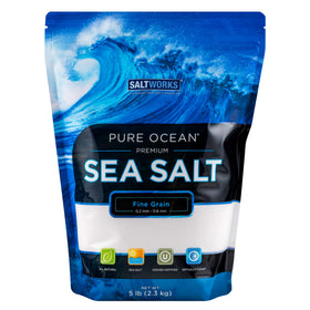SaltWorks Pure Ocean sea salt fine grain 5lb bag for everyday seasoning.