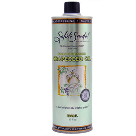Salute Sante Grapeseed Oil bottle on shelf with neutral flavor ready for any dish