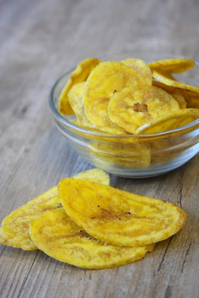 SAMAI two-ingredient plantain chips close-up focusing on simplicity