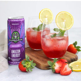 Sambazon Amazon Energy Original bottle pour captures on-the-go energy ready to drink.